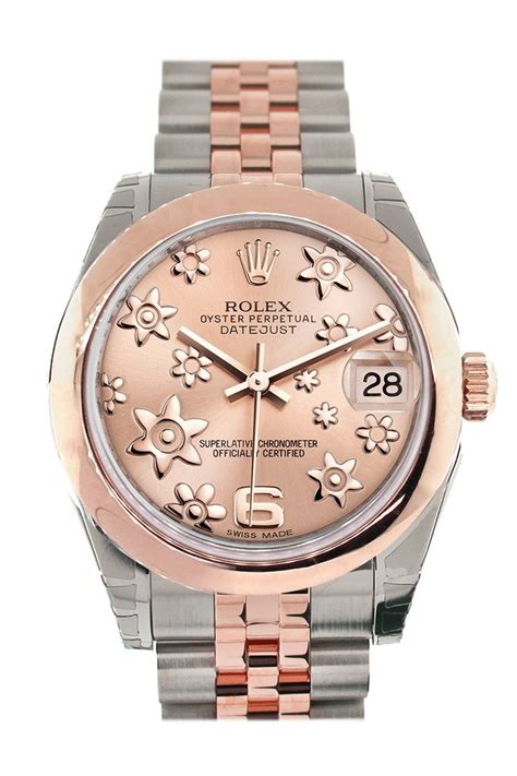 rolex floral motif date just ladies watch|rolex datejust.